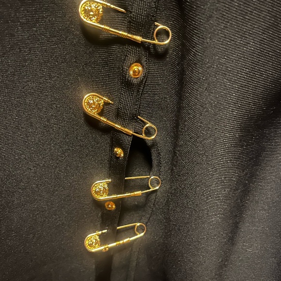 NWT Bella Barnett Arabella one shoulder bondage dress black/gold - XL - Picture 4 of 13